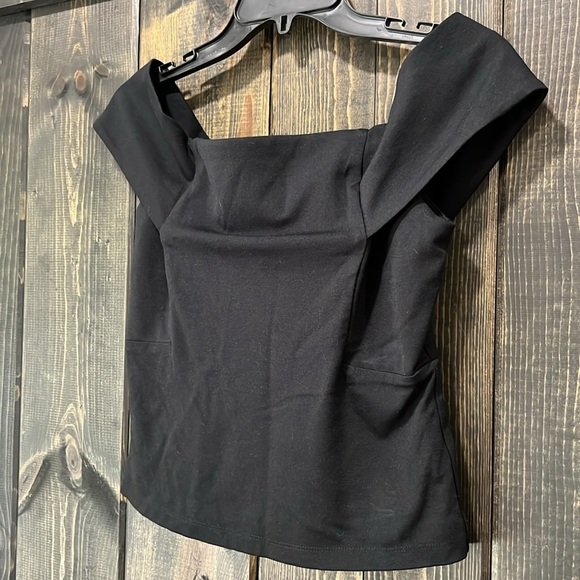 Anthropologie Deletta Off Shoulder Top M Black Stretch Boho Semi Formal Festival - Picture 3 of 8